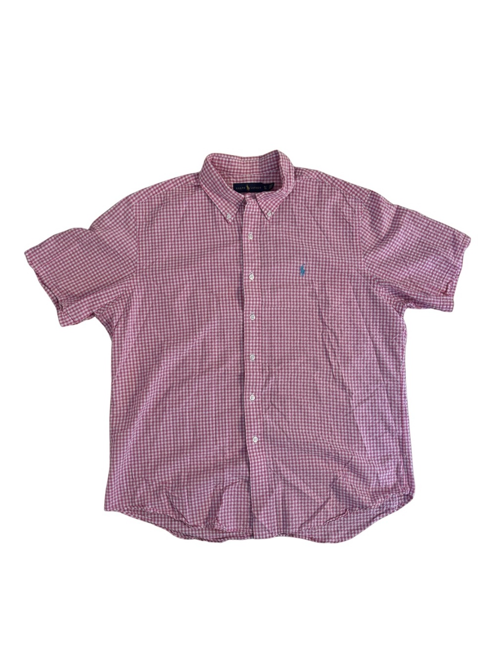 Polo by Ralph Lauren Pink Gingham Short-Sleeve Button-Down Shirt